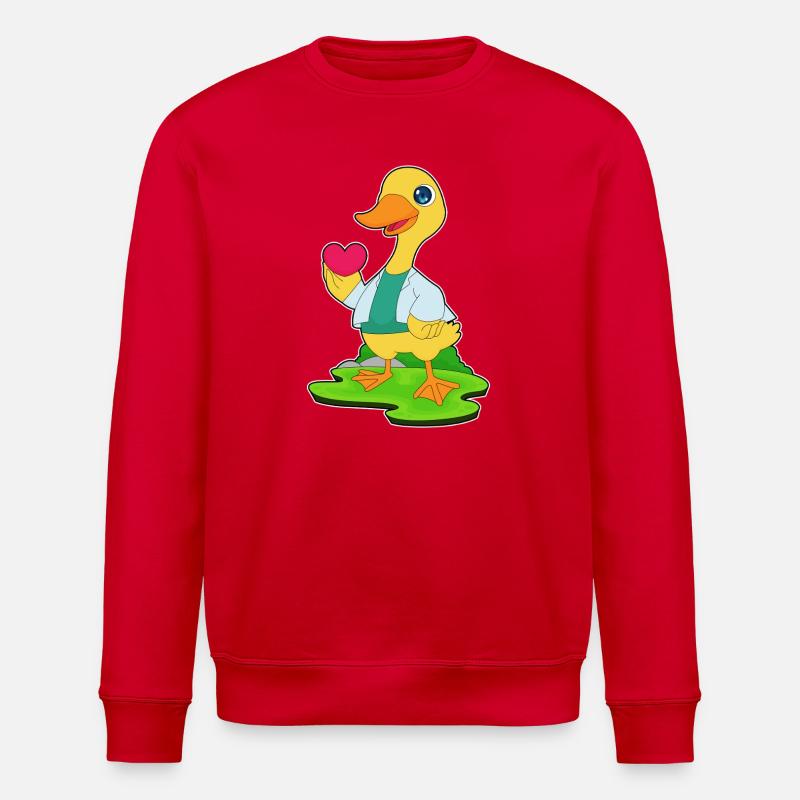 Ente Arzt Herz - Stanley/Stella Unisex Bio-Sweatshirt ROLLER - Rot
