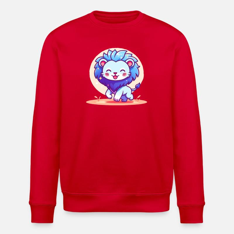 Petit lion bleu - Sweat bio ROLLER Stanley/Stella Unisexe - rouge