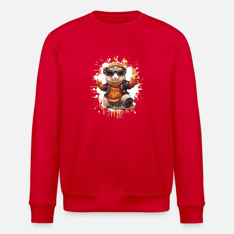 Planche à neige hamster - Sweat bio ROLLER Stanley/Stella Unisexe - rouge