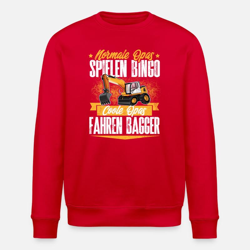 Baggerfahrer Opa - Stanley/Stella Unisex Bio-Sweatshirt ROLLER - Rot