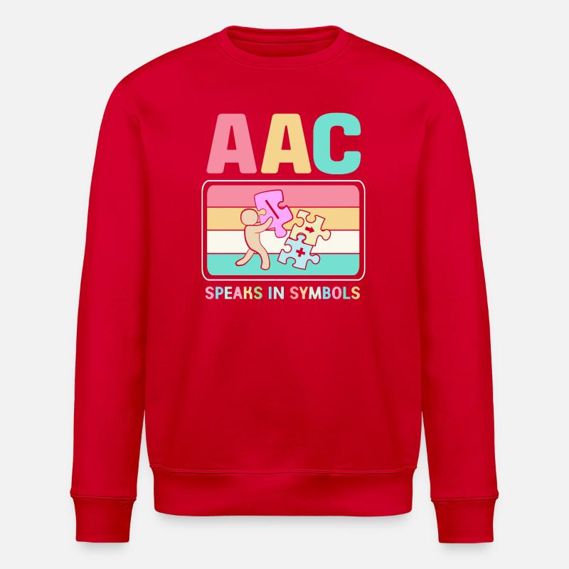 AAC Communication SLP Sign Language - Stanley/Stella ROLLER Unisex Organic Sweatshirt - red