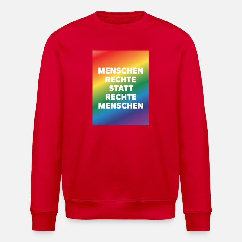 Menschenrechte statt Hass und Hetze - Stanley/Stella Unisex Bio-Sweatshirt ROLLER - Rot