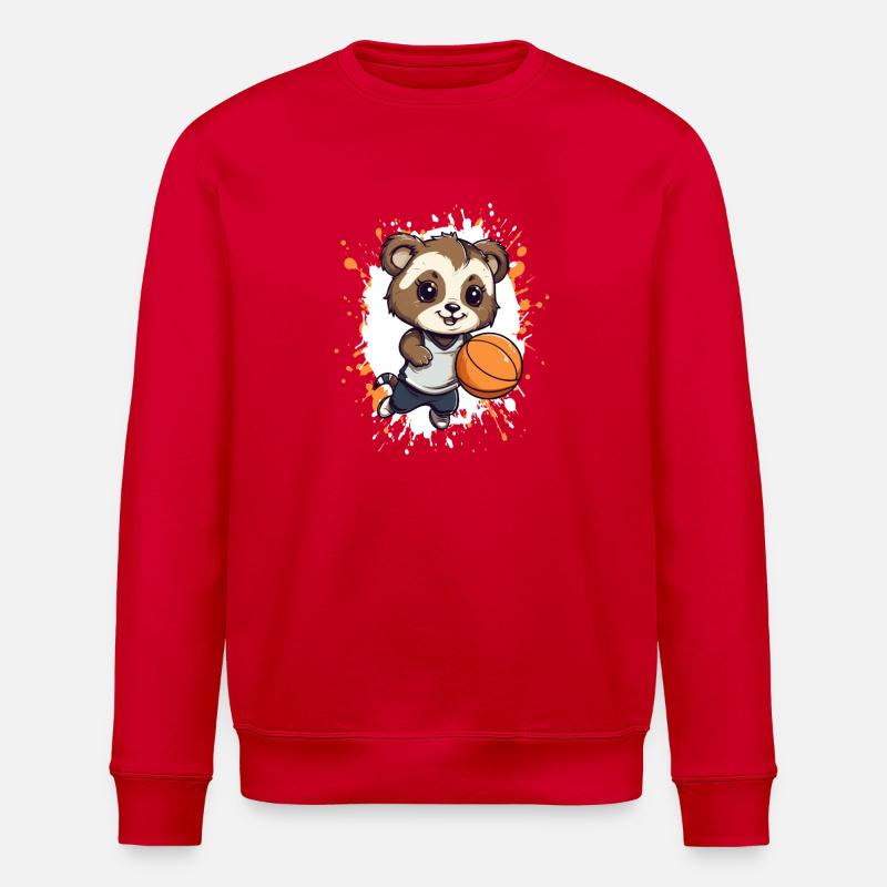 Panda basket-ball : motif d’animal mignon - Sweat bio ROLLER Stanley/Stella Unisexe - rouge