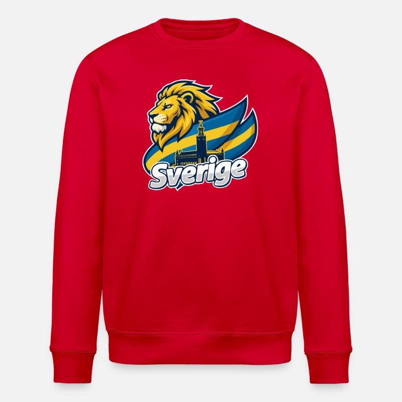 Swedish Lion flag - Stanley/Stella ROLLER Unisex Organic Sweatshirt - red