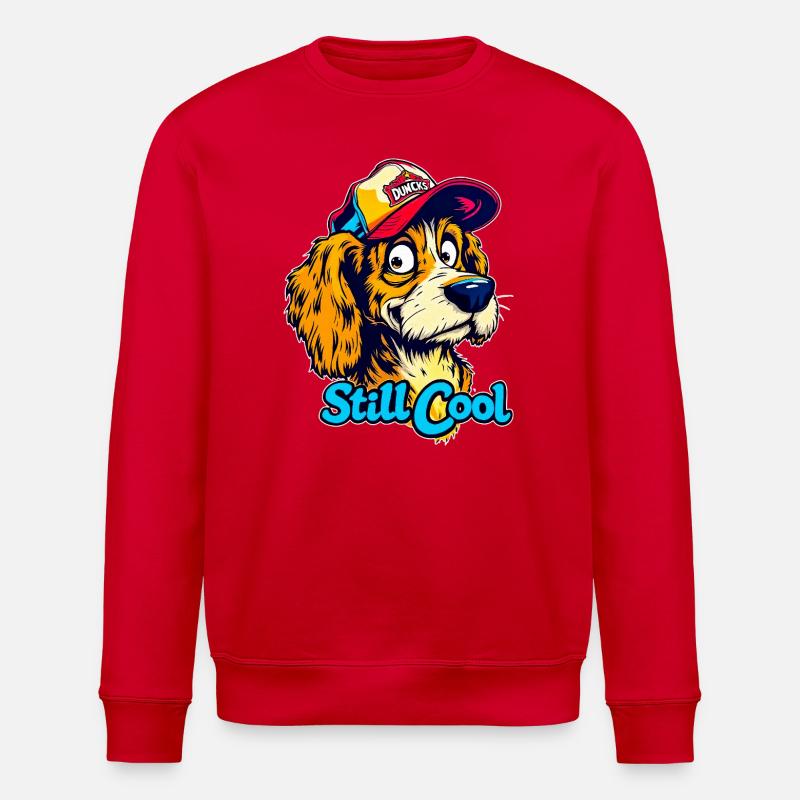 Maskottchen Still Cool Dog - Stanley/Stella Unisex Bio-Sweatshirt ROLLER - Rot