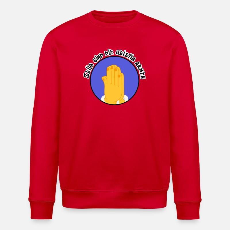 Gebetshände Kreis – Geistige Kraft - Stanley/Stella Unisex Bio-Sweatshirt ROLLER - Rot