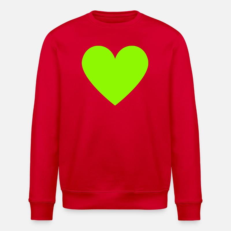 Vert Cœur Néon Rétro - Sweat bio ROLLER Stanley/Stella Unisexe - rouge