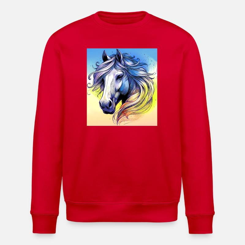 Pferd - Stanley/Stella Unisex Bio-Sweatshirt ROLLER - Rot