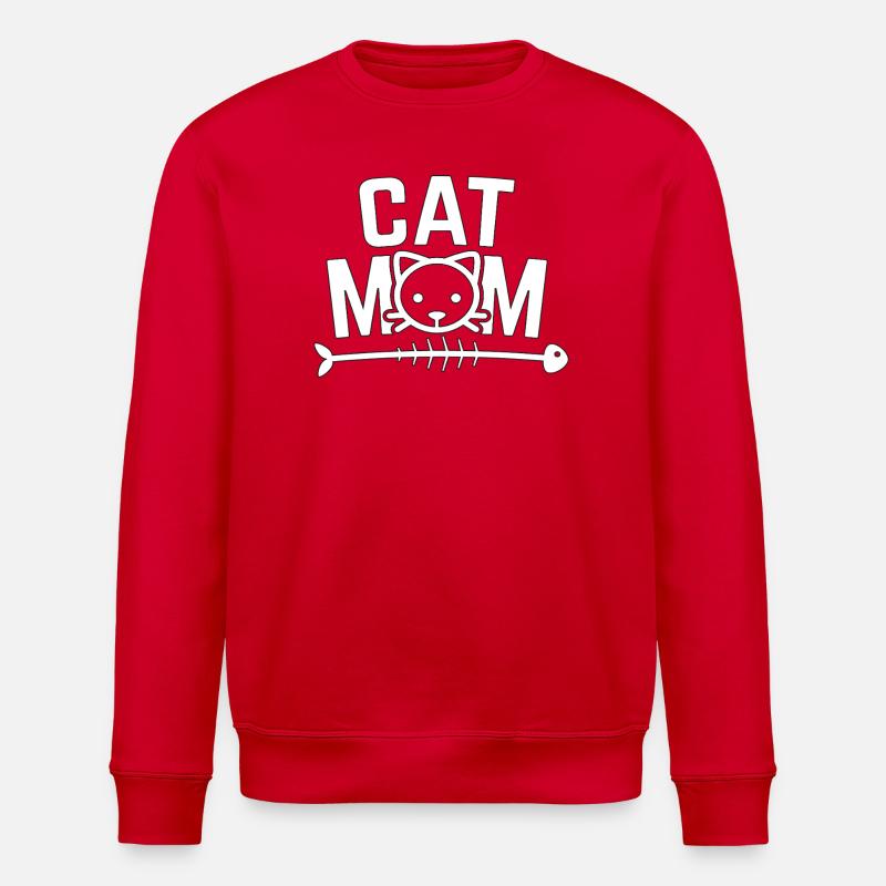 Katzen-Mama-Shirt - Stanley/Stella Unisex Bio-Sweatshirt ROLLER - Rot