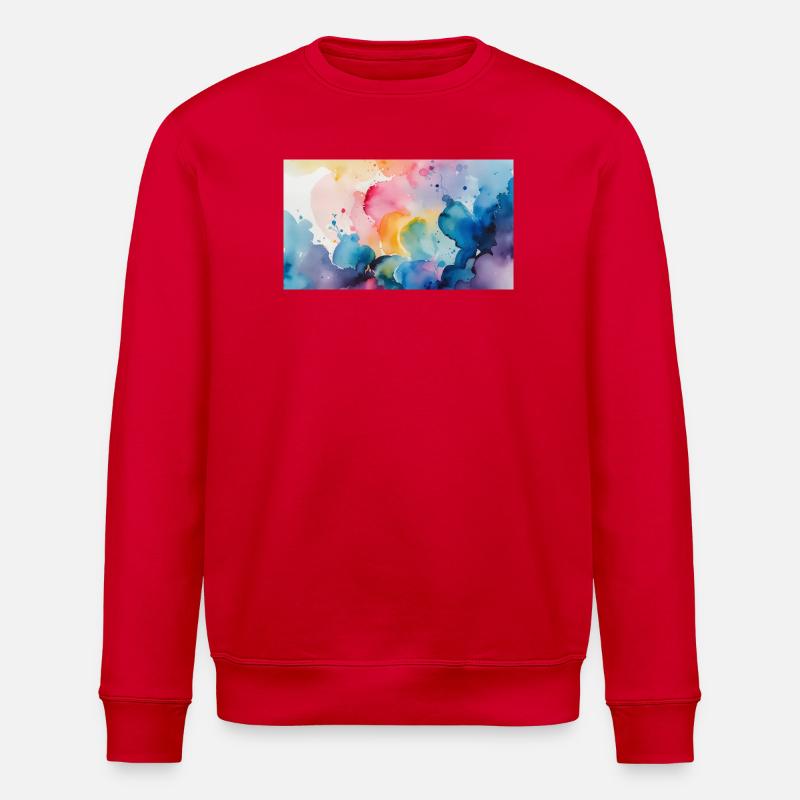 Aquarellfarben Explosion Kunst Design - Stanley/Stella Unisex Bio-Sweatshirt ROLLER - Rot