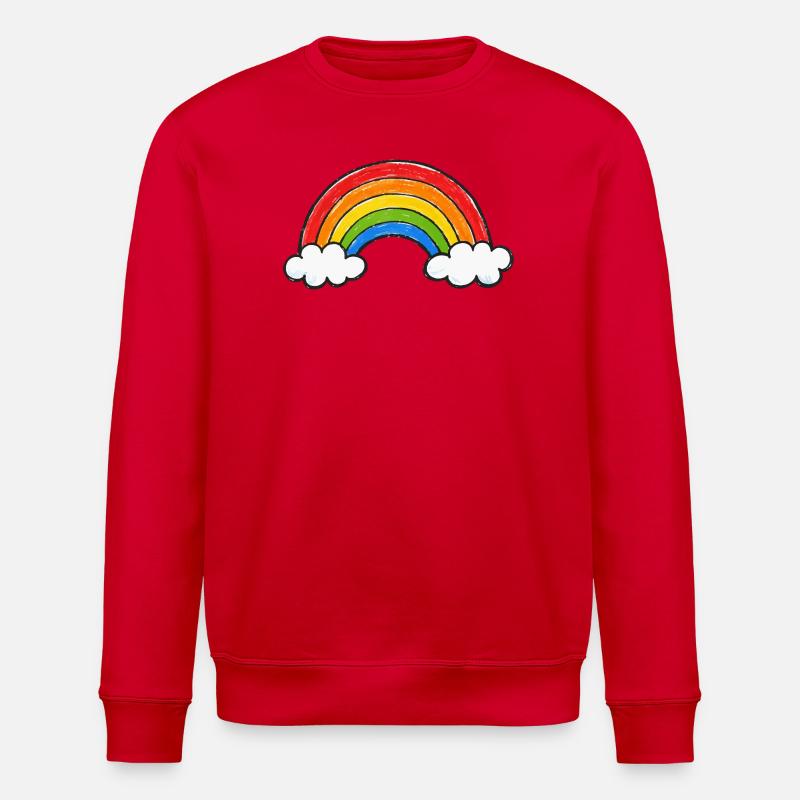 Handgezeichneter Regenbogen - Stanley/Stella Unisex Bio-Sweatshirt ROLLER - Rot