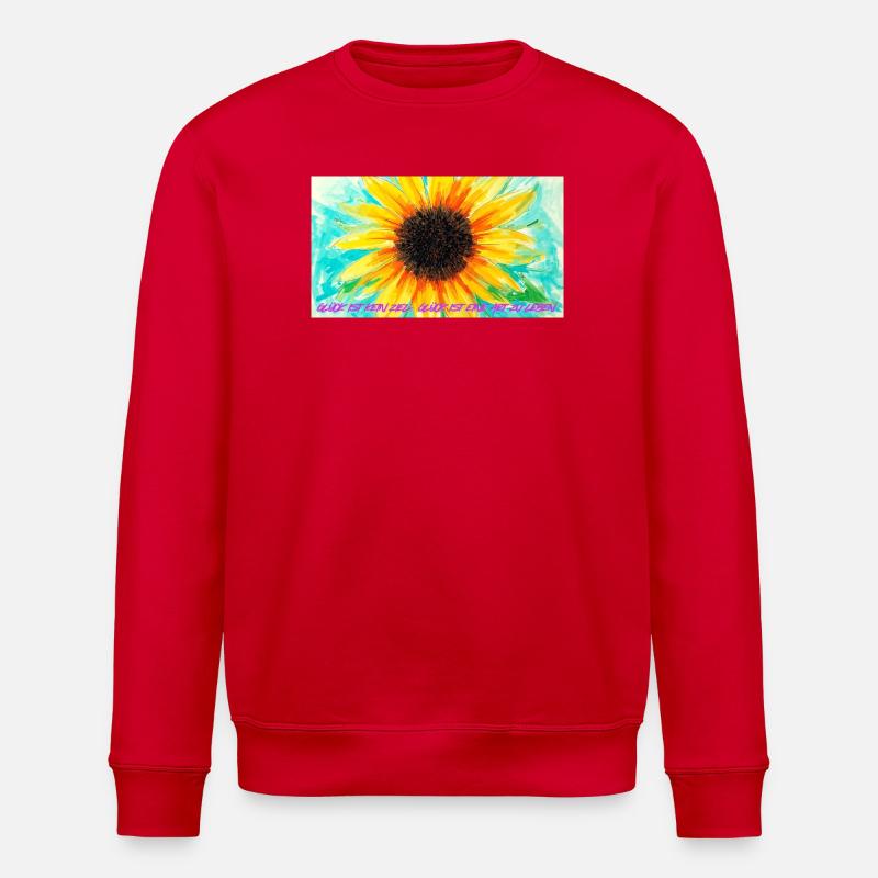 Sonnenblume Farbrausch Kunst - Stanley/Stella Unisex Bio-Sweatshirt ROLLER - Rot