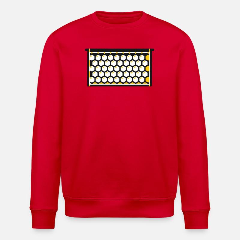 Honeycomb Frames Beekeeping Honey Harvest Bees - Stanley/Stella ROLLER Unisex Organic Sweatshirt - red