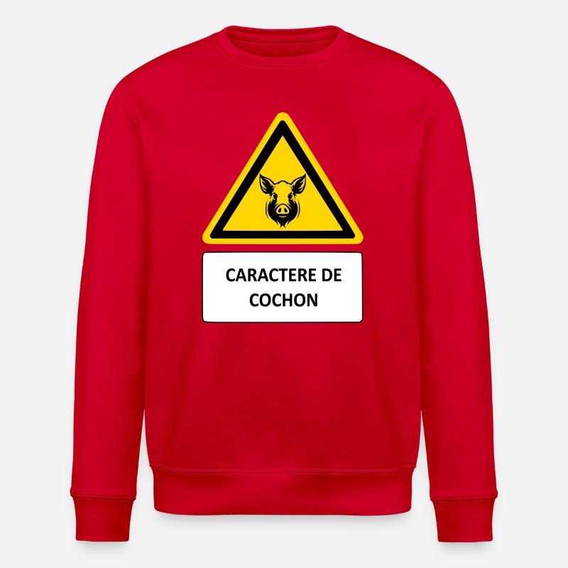 Schwein-Charakter - Stanley/Stella Unisex Bio-Sweatshirt ROLLER - Rot