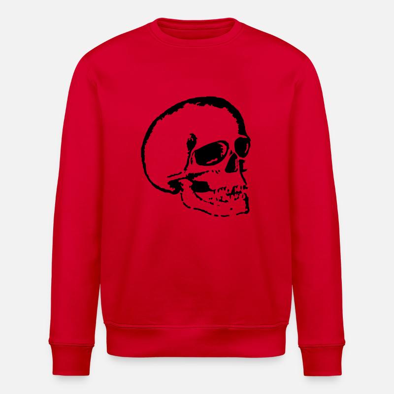Skull, skull and crossbones - Stanley/Stella ROLLER Unisex Organic Sweatshirt - red