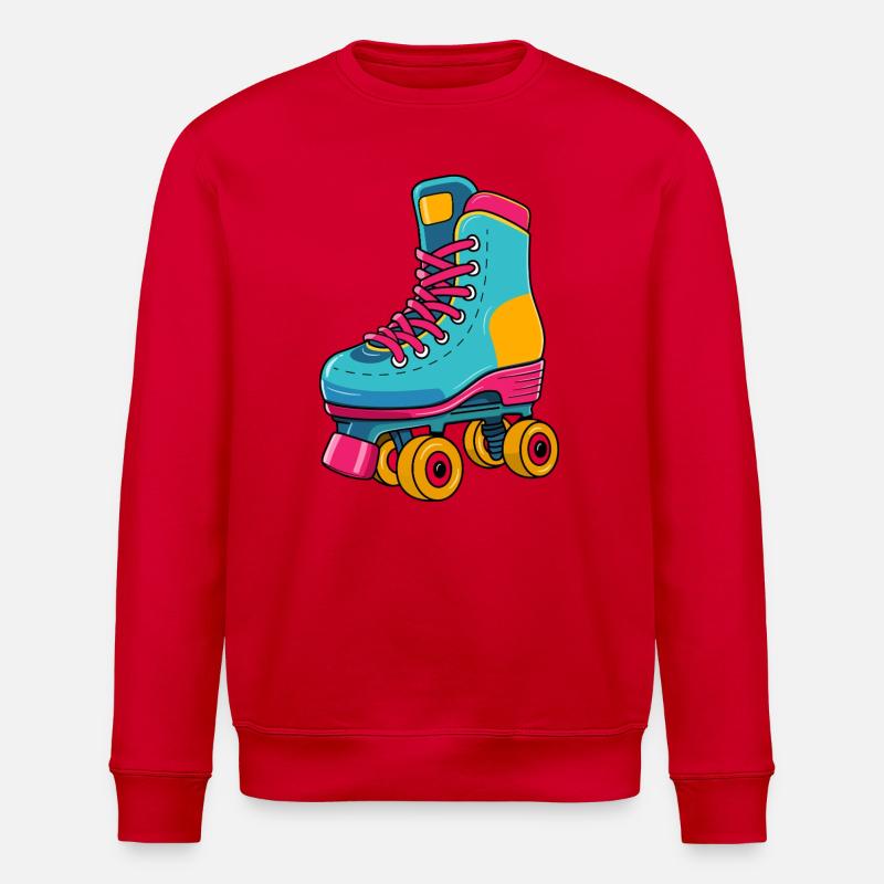 Retro Rollschuh – Bunt & Kultig - Stanley/Stella Unisex Bio-Sweatshirt ROLLER - Rot