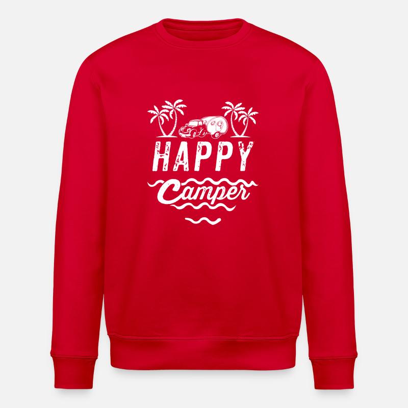 Happy Camper Shirt - Stanley/Stella Unisex Bio-Sweatshirt ROLLER - Rot