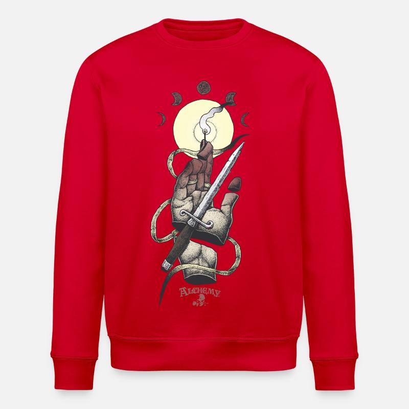 Alchemy England : main, poignards, lumière - Sweat bio ROLLER Stanley/Stella Unisexe - rouge