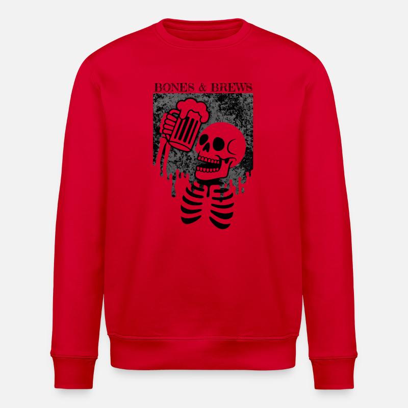 Bones and Brews - Stanley/Stella Unisex Bio-Sweatshirt ROLLER - Rot