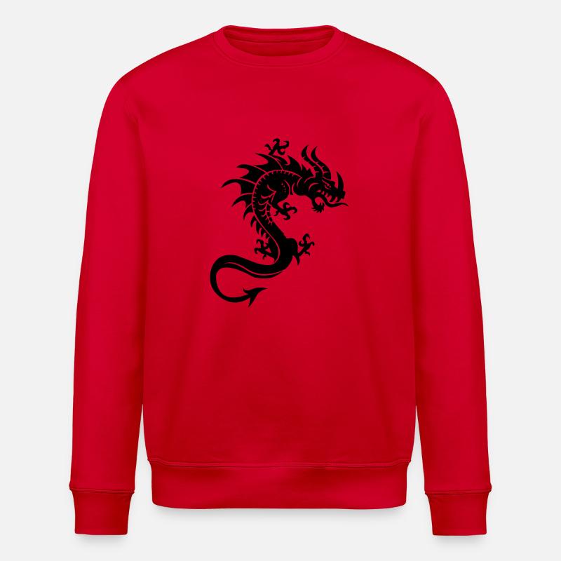 Drache, Dragon, Tribal - Stanley/Stella Unisex Bio-Sweatshirt ROLLER - Rot