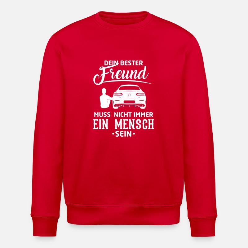 Auto - Bester Freund - Stanley/Stella Unisex Bio-Sweatshirt ROLLER - Rot