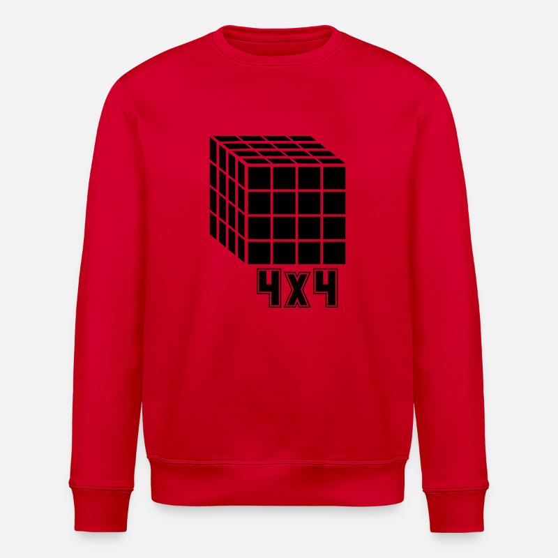 4x4 Cube Cube - Stanley/Stella ROLLER Unisex Organic Sweatshirt - red
