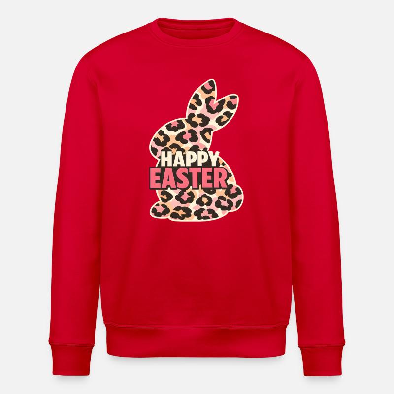 Joyeux Léopard Lapin de Pâques - Sweat bio ROLLER Stanley/Stella Unisexe - rouge