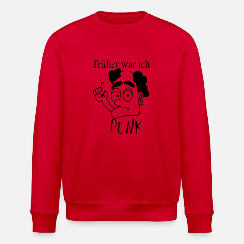 Alter Punk mit Glatze - Stanley/Stella Unisex Bio-Sweatshirt ROLLER - Rot