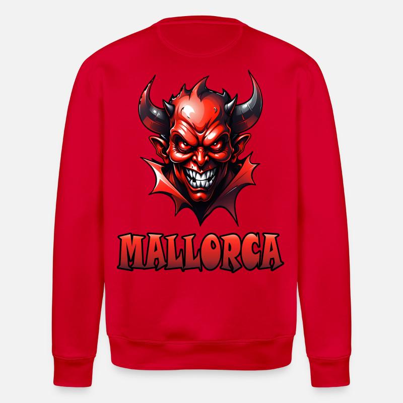 Mallorca mit Red Devil - Stanley/Stella Unisex Bio-Sweatshirt ROLLER - Rot