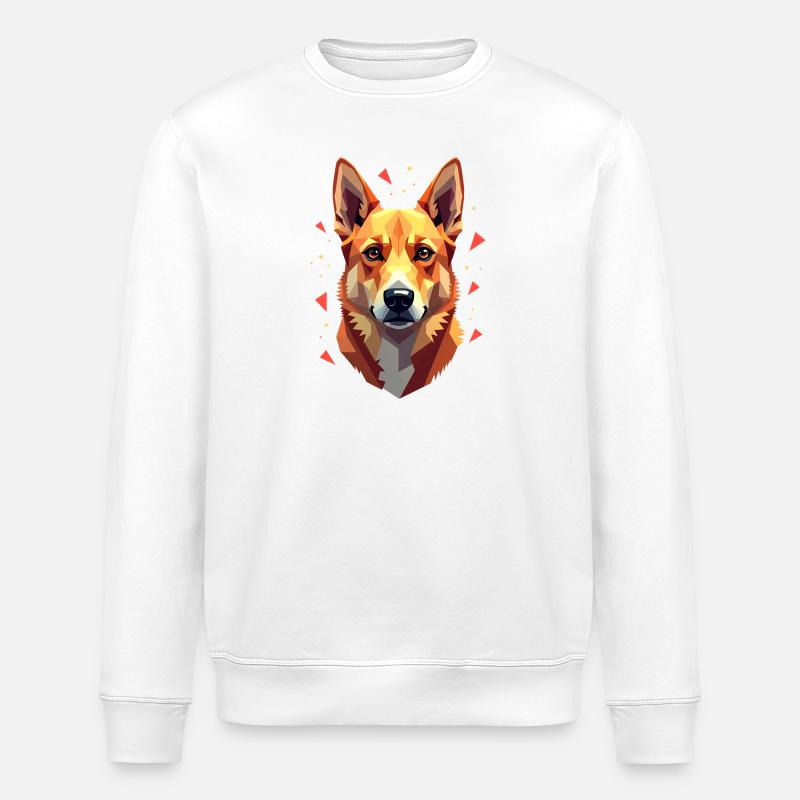 Chien géométrique Oeuvre abstraite - Sweat bio ROLLER Stanley/Stella Unisexe - blanc