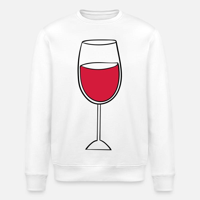 wine glass - Stanley/Stella ROLLER Unisex Organic Sweatshirt - white