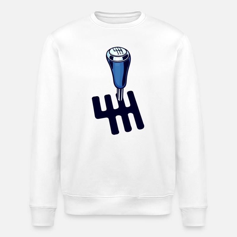 Driving Car Statement Gear Shift Driver - Stanley/Stella ROLLER Unisex Organic Sweatshirt - white