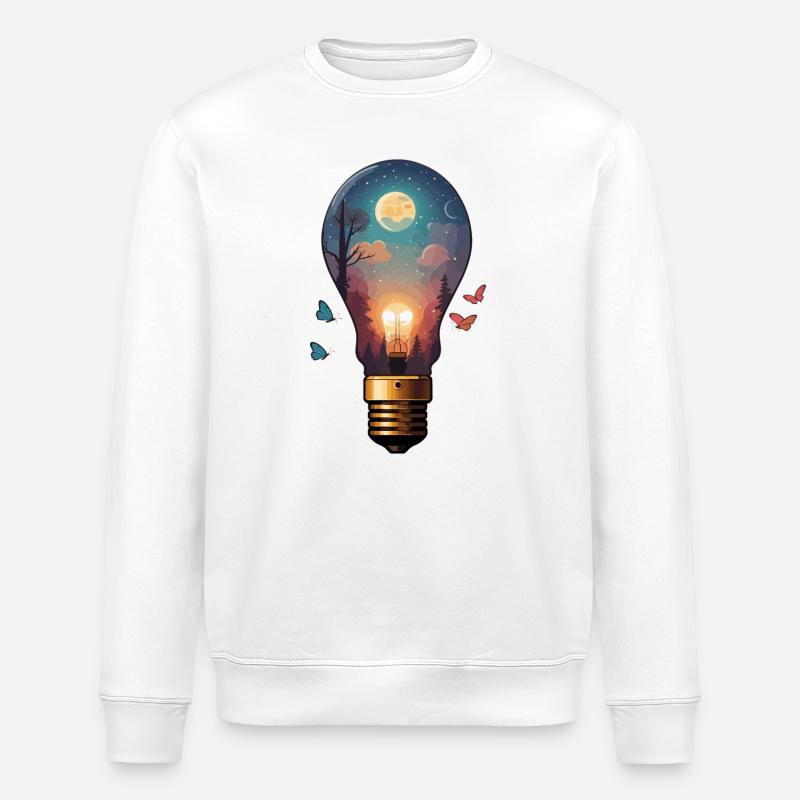 Ampoule au clair de lune - Sweat bio ROLLER Stanley/Stella Unisexe - blanc