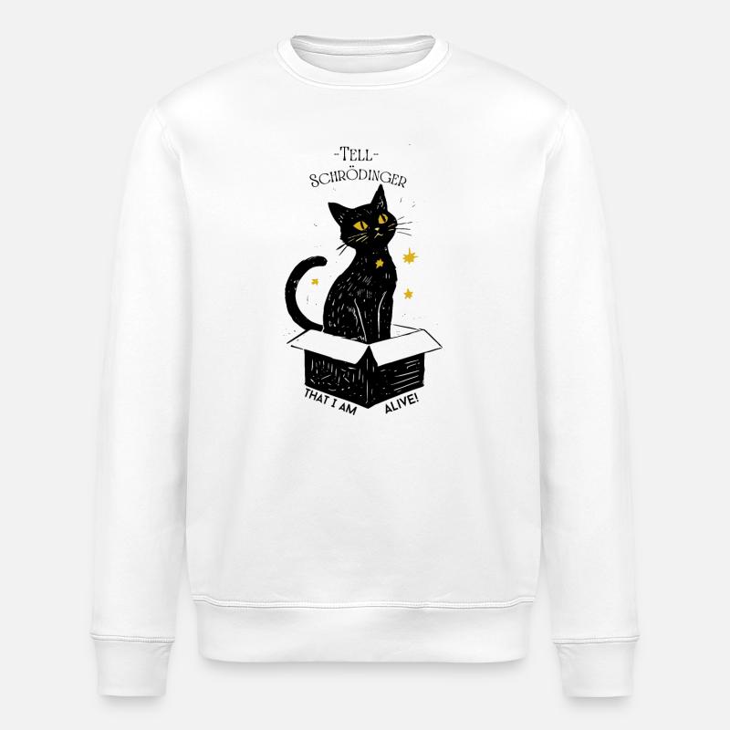 Le chat de Schrödinger - Sweat bio ROLLER Stanley/Stella Unisexe - blanc