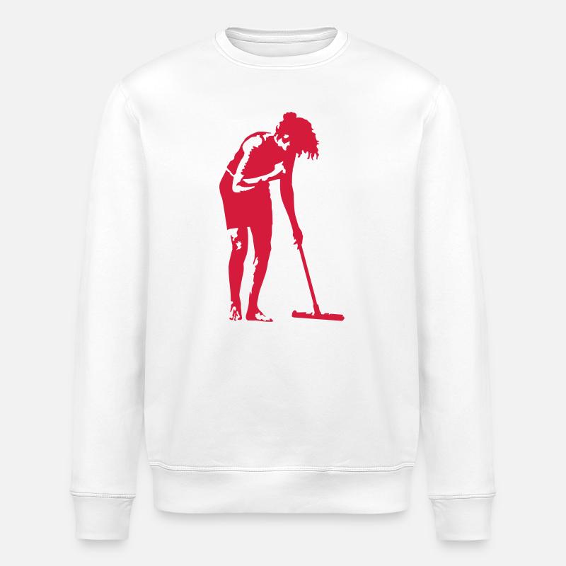 Frau beim Putzen - Stanley/Stella Unisex Bio-Sweatshirt ROLLER - Weiß