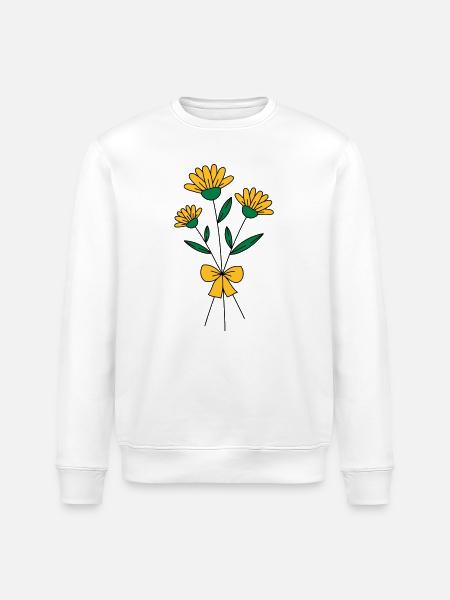 Blumenstrauss dreifarbig - Stanley/Stella Unisex Bio-Sweatshirt ROLLER - Weiß