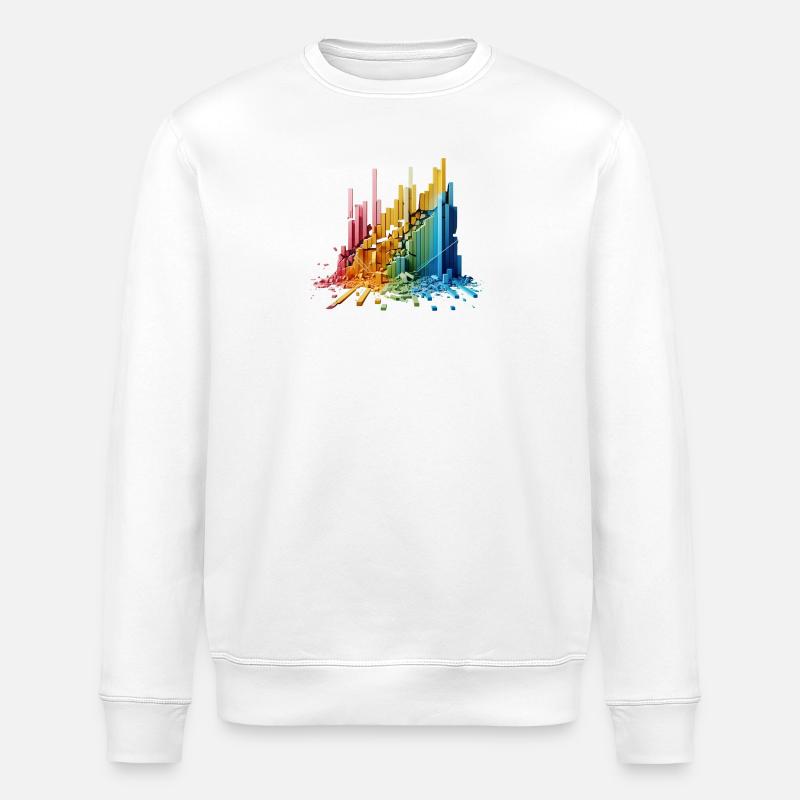 Frequency Wall - Stanley/Stella ROLLER Unisex Organic Sweatshirt - white