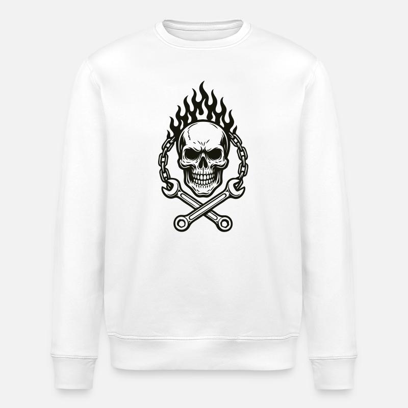 Skull & Wrench Design - Stanley/Stella Unisex Bio-Sweatshirt ROLLER - Weiß