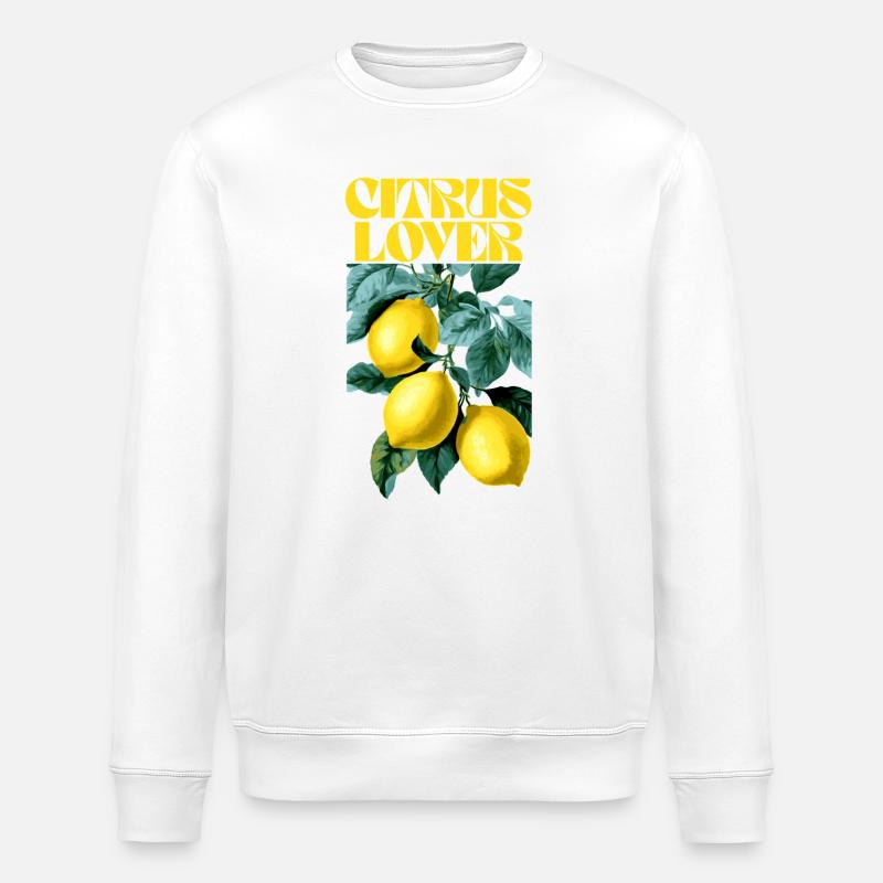 Citrus Lover Botanisches Design - Stanley/Stella Unisex Bio-Sweatshirt ROLLER - Weiß