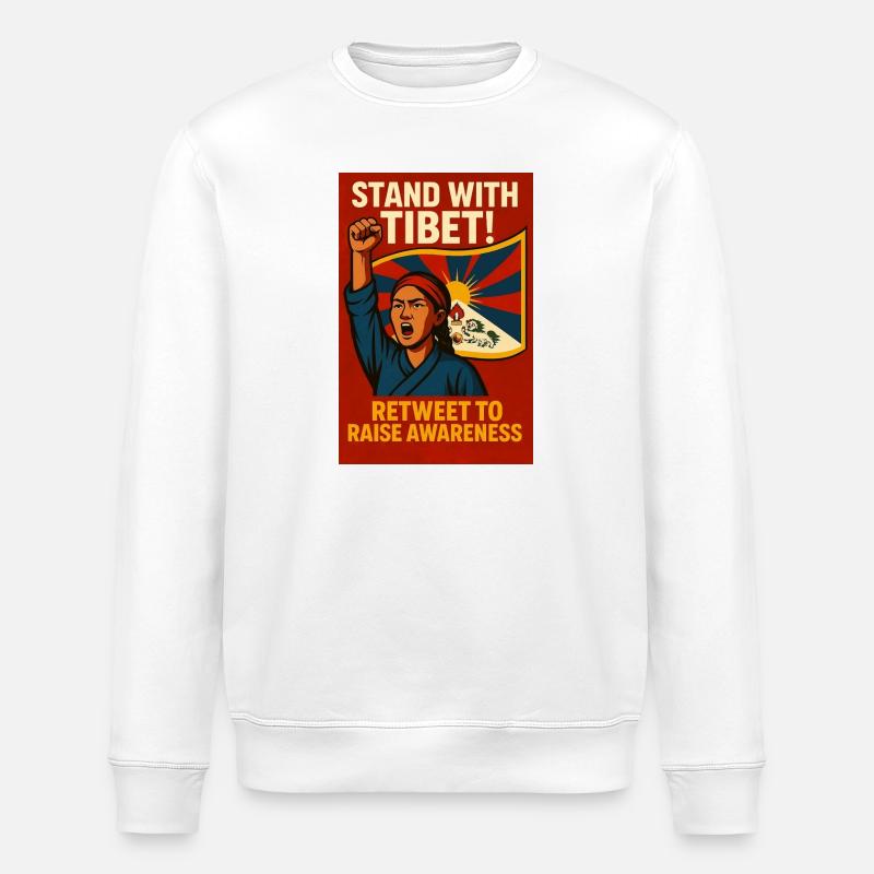 Stehen Sie an der Seite Tibets! - Stanley/Stella Unisex Bio-Sweatshirt ROLLER - Weiß