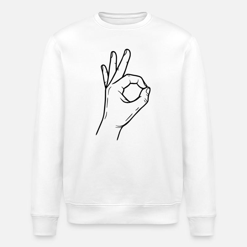 OK Handzeichen – Perfect Symbol - Stanley/Stella Unisex Bio-Sweatshirt ROLLER - Weiß
