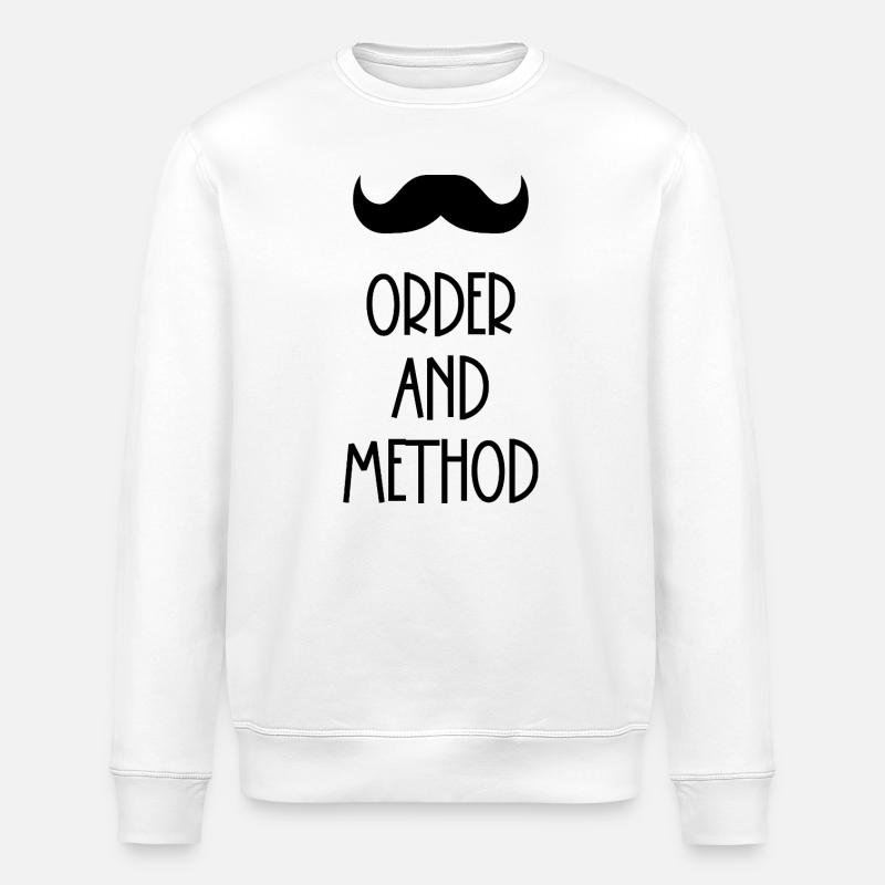 Order and method Poirot mustache - Stanley/Stella ROLLER Unisex Organic Sweatshirt - white