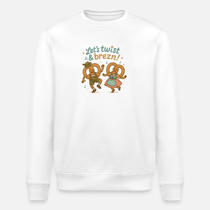 Tanzende Brezn im Bayern Stil - Stanley/Stella Unisex Bio-Sweatshirt ROLLER - Weiß