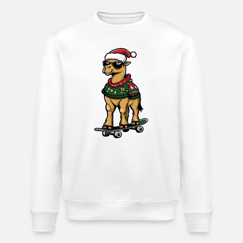 Kamel Weihnachten Lustig - Stanley/Stella Unisex Bio-Sweatshirt ROLLER - Weiß