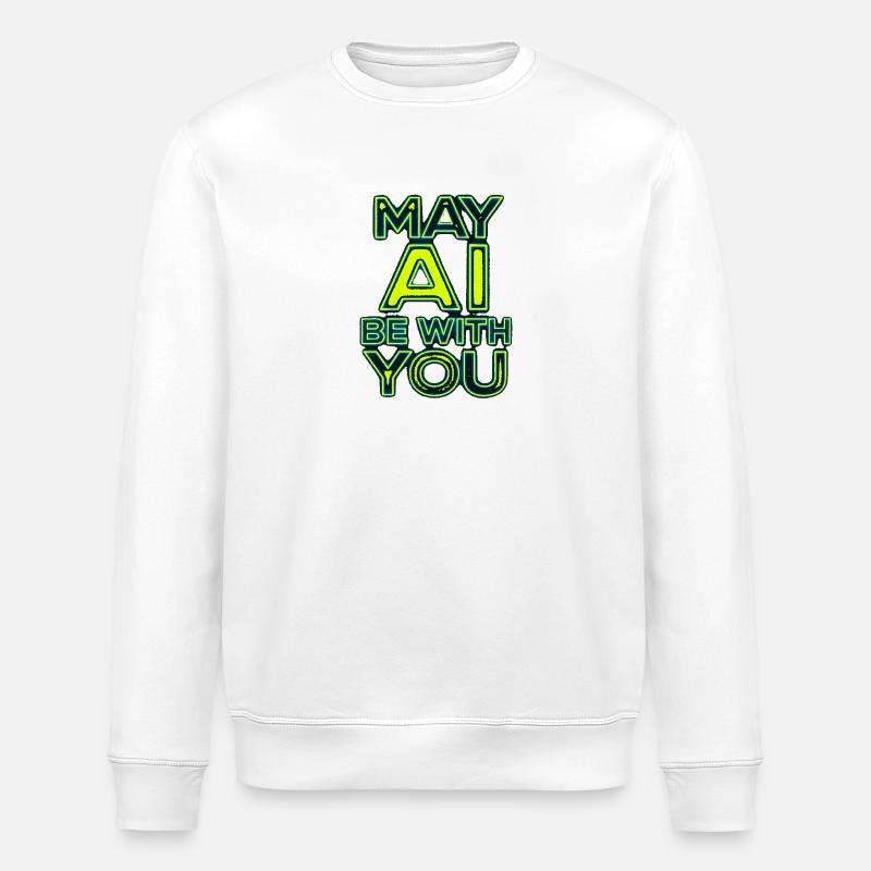 Que l’IA soit avec vous Neon - Sweat bio ROLLER Stanley/Stella Unisexe - blanc