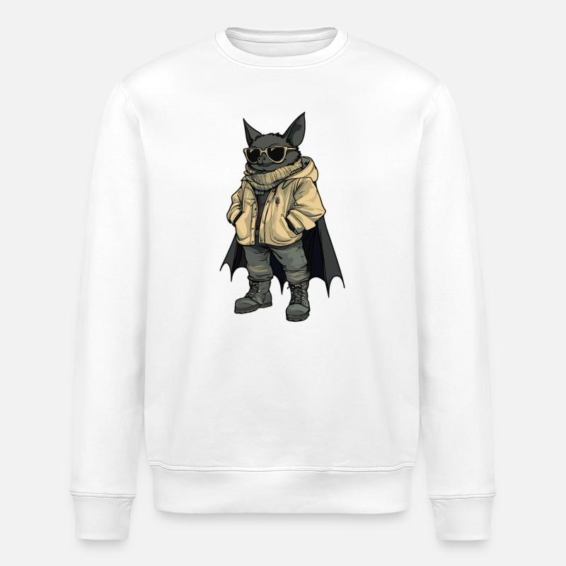 Fledermaus Cool Winter - Stanley/Stella Unisex Bio-Sweatshirt ROLLER - Weiß