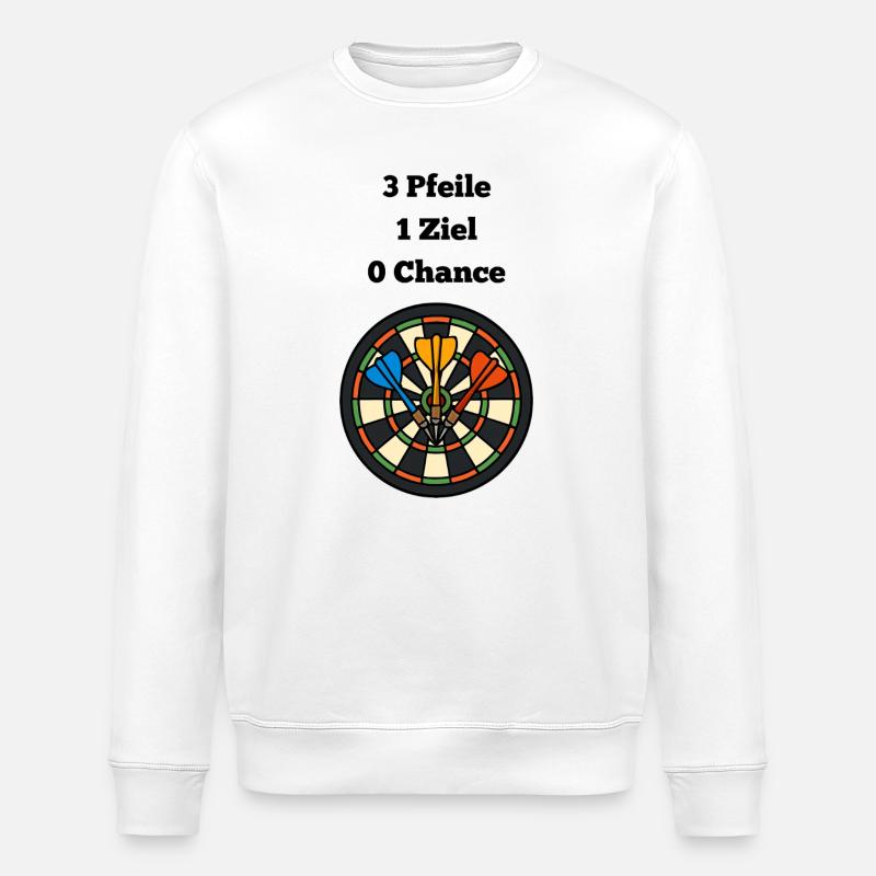 Volltreffer Dartboard Design - Stanley/Stella Unisex Bio-Sweatshirt ROLLER - Weiß