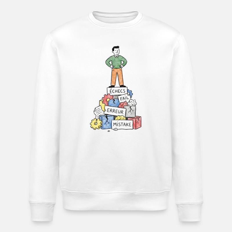 Mann bei Fehlerblocks - Stanley/Stella Unisex Bio-Sweatshirt ROLLER - Weiß