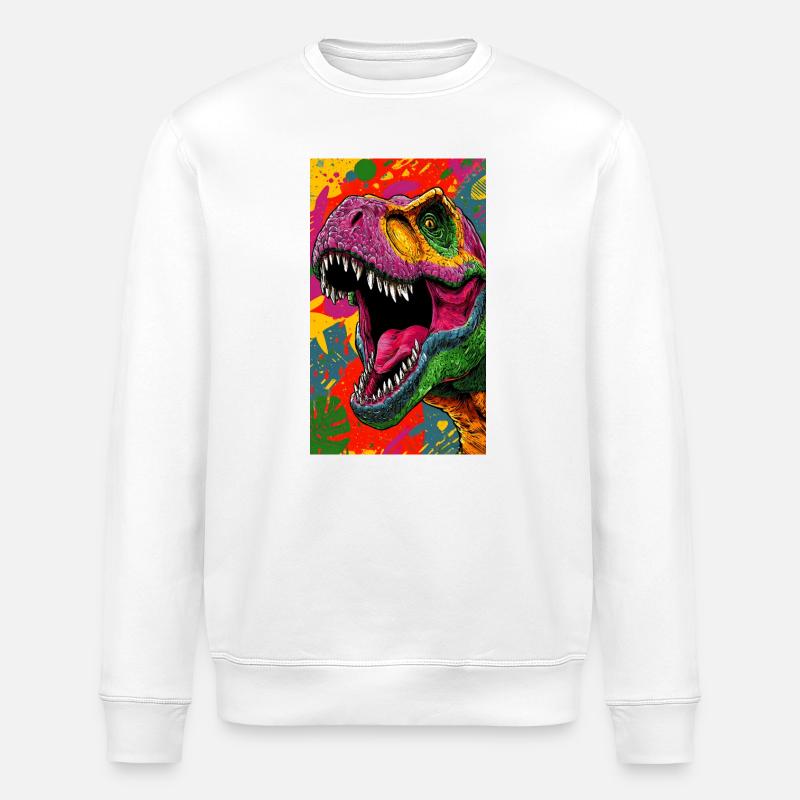 Dinosaurier - Stanley/Stella Unisex Bio-Sweatshirt ROLLER - Weiß