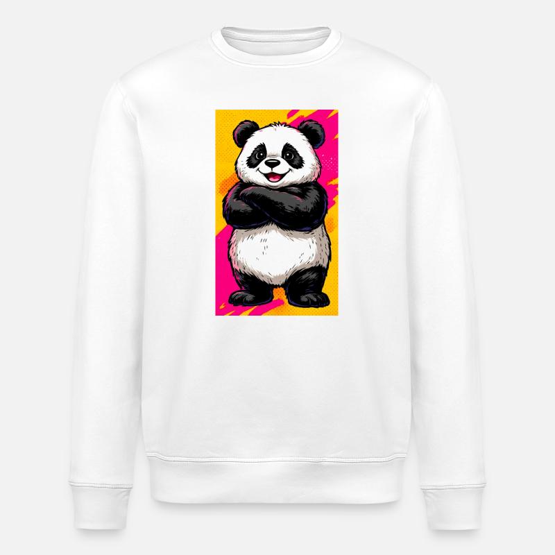 Panda - Stanley/Stella Unisex Bio-Sweatshirt ROLLER - Weiß